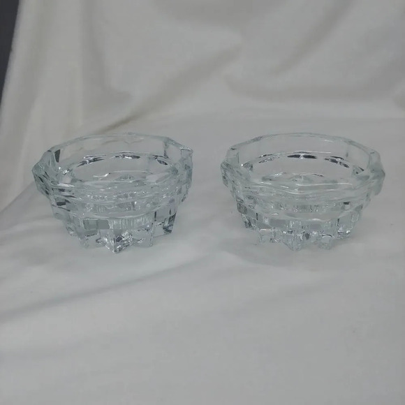 American Whitehall Pillar Taper Crystal Candle Holder Set of 2 - Picture 4 of 7